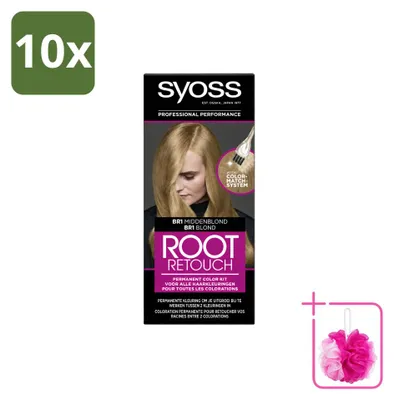 Produktbild von 10 x Syoss Root Touch-Up Haarfarbe BR1 Mittelblond - Sparpackung - 10 Stücke