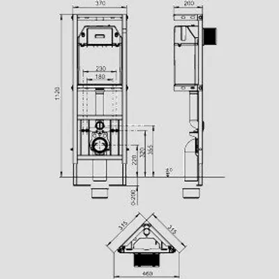 Produktbild von SANIT 90.699.00..0000 WC-Eckelement 995SC 1120/370