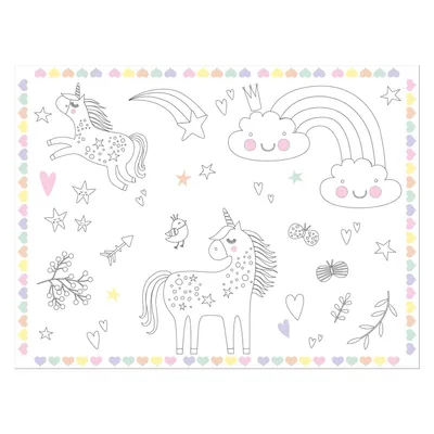 Produktbild von 6 Glady Unicorn Tischsets zum Ausmalen
