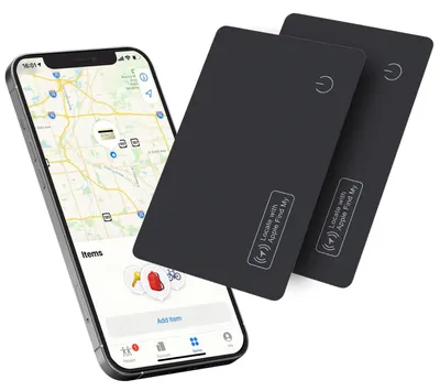 Produktbild von Reyke Dünne Geldbörsen-Tracker-Karte, wiederaufladbarer Geldbörsenfinder, kompatibel mit Apple Find My (nur iOS), Gegenstände-Finder für Gepäckanhänger, Handys und Reisepässe