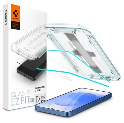 Obrázok produktu pre Spigen GLAS.tR EZ Fit HD, Samsung, Galaxy S24 Plus (2024), Prachuodolný, Odolné proti poškriabaniu, Priehľadná, 2 kusov