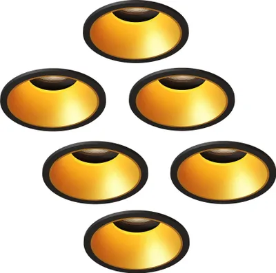 Produktbild von Ledvion 6er Set LED Einbaustrahler Rund Schwarz 4.9W RGB CCT dimmbar