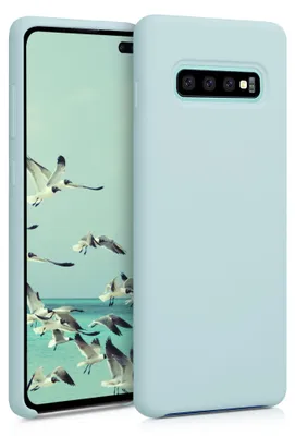 Produktbild von kwmobile Handyhülle für Samsung Galaxy S10 Plus / S10+ Hülle - Case Silikon - Kabelloses Laden - Schutzhülle Cover in Cool Mint