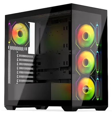 Produktbild von KRUX ATX Gaming-Gehäuse Exo, ATX, mATX, 4x120mm Lüfter ARGB, für 181mm CPU
