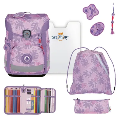 Productafbeelding van DerDieDas schooltas ErgoFlex Easy Set 6-delig Safari Vibes roze