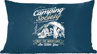 Produktbild von MuchoWow® Zierkissen Sofakissen Wohnzimmer Dekokissen 60x40 cm Zelt - Camping - Vintage - Kopfkissen - Polster mit Foto