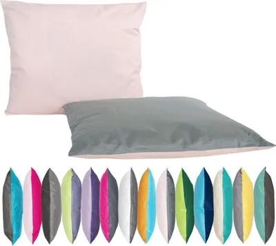 Produktbild von JACK 2-farbiges Wende Outdoor Lounge Kissen 30x50cm Dekokissen inkl. Füllung Wasserfest Sitzkissen Garten Stuhl, Farbe:Grau - Rosa