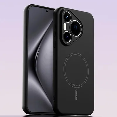 Image de Etui magnétique pour Huawei Pura 70, compatible avec MagSafe, silicone liquide, antichoc et résistant aux rayures Noir