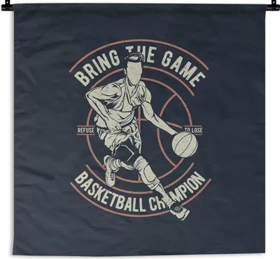 Produktbild von MuchoWow® Wandteppich Wandbehang Basketball - Sport - Jahrgang 60x60 cm Tapisserie Dekoration Wandtuch - Dekorationen - Wand Decke
