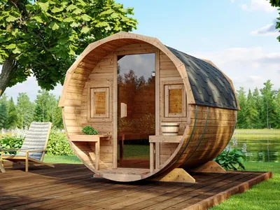 Produktbild von Fjordholz Fass-Sauna Modell Lauri