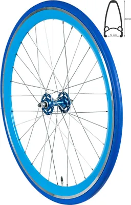 Produktbild von REDONDO 28 Zoll Vorderrad Singlespeed Fixie Laufrad Felge Blau Blau + Reifen