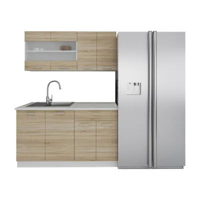 Immagine prodotto di Cucina singola 4 pezzi | Dimensioni H. 145 x W. 140 x. T. 46 cm | Piani di lavoro opzionali in diversi colori e dimensioni disponibili | Cucina completa - Esilo