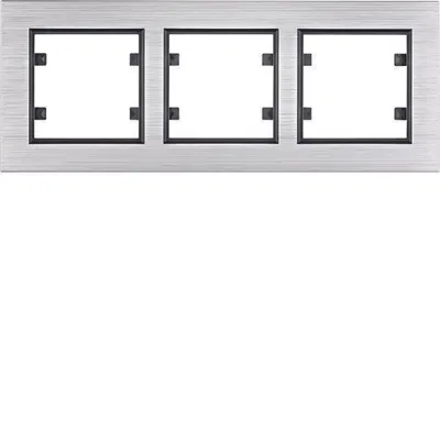 Produktbild von HAGER lumina passion Dreifachrahmen horizontal aluminium silber WL9232