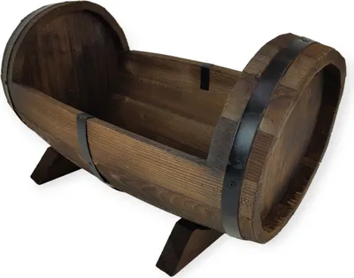 Produktbild von Holz Pflanzfass klein 40x26x24 cm Blumenkasten Pflanzkasten