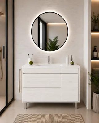 ORIGEN BATH CAPRERA Badmöbel mit Waschbecken 60x45 cm, Nordisch Weiß