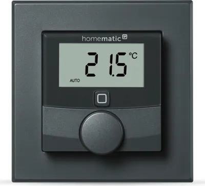 Produktbild von Homematic IP Smart Home Wandthermostat mit Luftfeuchtigkeitssensor, anthrazit, digitales Thermostat Heizkörper/Fußbodenheizung App, Alexa, Google Assistant, Temperaturmessung, Energie sparen, 159820A0