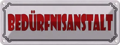 Produktbild von vianmo Blechschild 10x27 cm Bedürfnisanstalt Witz Humor Lustig Spaß Dekoration Spruch Zitat