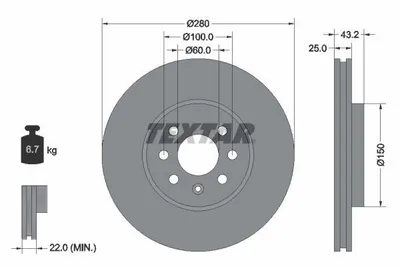 Zdjęcie produktu dla Tarcza Hamulcowa Opel Przód Astra H