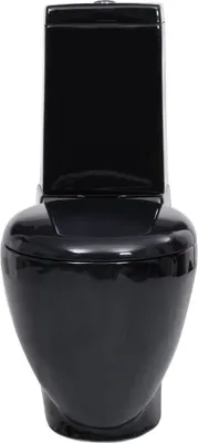 Produktbild von vidaXL Keramik-Toilette Abgang Horizontal Schwarz