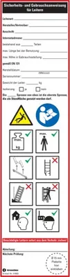 Produktbild von Dreifke® Aufkleber I Leiter-Gebrauchsanweisung Allgemein, Folie, selbstkleben...