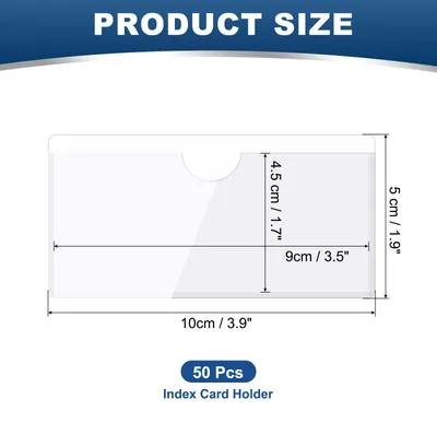 Produktbild von 50 Stš¹ck Etikettenhalter Selbstklebend, 5 x 10 cm Visitenkartentaschen Regal Tag-Halter, Transparent Beschriftungsschilder fš¹r Supermarkt, Bš¹cherregal, Zuhause, Bš¹ro