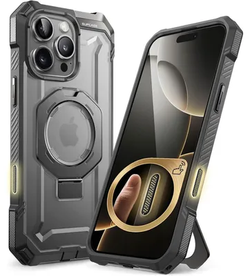 Obrázok produktu pre Ochranné puzdro so stojanom pre iPhone 16 Pro Max (6,9 palca), sivá farba, robustné puzdro s technológiou MagSafe
