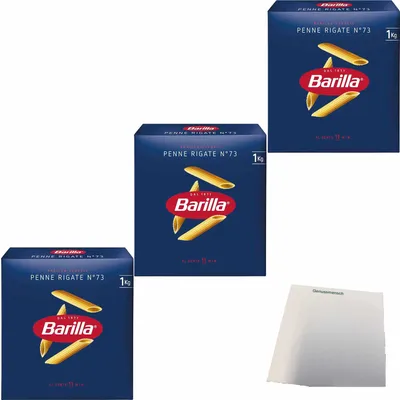 Produktbild von Barilla Penne Rigate N. 73 3er Pack (3x1kg Packung) + usy Block