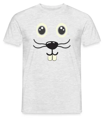 Produktbild von Spreadshirt Maus Gesicht Fasching Kostüm Männer T-Shirt, S, Grau meliert