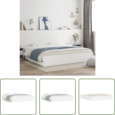 Produktbild von The Living Store Bettgestell mit Schubladen Weiß 160x200 cm Holzwerkstoff