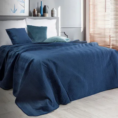 Produktbild von Eurofirany Tagesdecke 200 x 220 cm dunkelblau Polyester