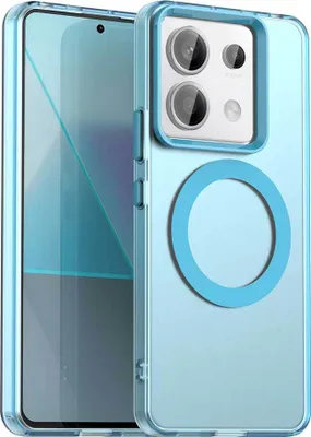 Produktbild von Magnetisch Hülle für Xiaomi Redmi Note 13 Pro 5G /Poco X6 5G, Schlank Durchscheinend Matt Stoßfest Handyhülle Blau