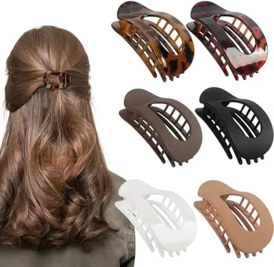 Produktbild von 6 Stück flache Haarklammern für Damen, matte französische Haarspangen in Entenschnabelform mit starkem Halt, Geschenke für Frauen und Mädchen