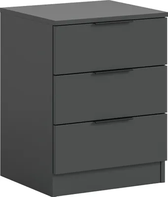 Image de Kopenhagen table de nuit 3 tiroirs anthracite.