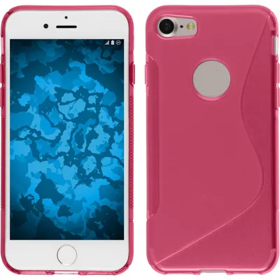 Produktbild von PhoneNatic Case kompatibel mit Apple iPhone 8 - pink Silikon Hülle S-Style + 2 Schutzfolien