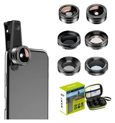 Image de Apexel Apl-Dg6V2 6W1 Jeu de lentilles téléphoniques universelles