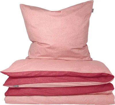 Produktbild von SCHIESSER Bettwäscheset Doubleface | Renforcé | 2-teilig | Zweifarbig | 100 % Baumwolle | YKK Reißverschluss  | 155x220cm + 80x80cm | Rosa