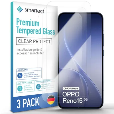 Produktbild von 3x Schutzglas Panzerfolie Klar für Oppo Reno 15 5G /14 5G Displayschutz Hartglas