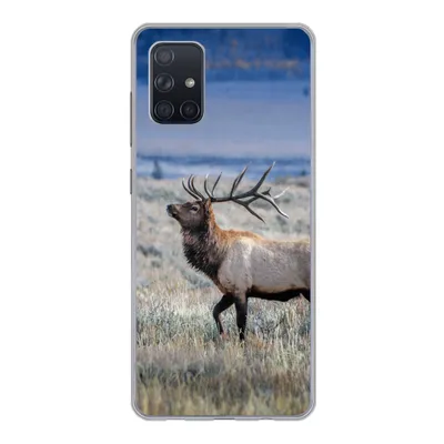 Produktbild von MuchoWow® Handyhülle Schutzhülle Hülle für Samsung Galaxy A51 5G Hirsche - Elche - Gras Silikon Softcase Handy Hülle - Abbildung