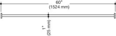 Produktbild von HEWI 900.34.402XA Vorhangstange, d:25, L=1524mm,