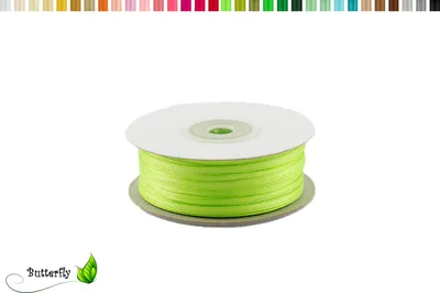 Produktbild von Satinband 3mm x 91m Rolle, Farbe:078 lindgrün