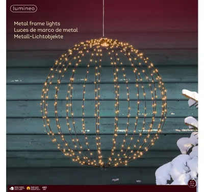 Productafbeelding van Frame light micro LED buiten dia. 58 cm zwart/klassiek warm Lumineo