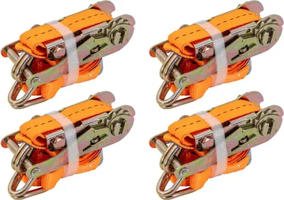 Produktbild von UNITRAILER Spanngurte Set 4 Stück 3m 25mm 1t Transportbänder mit Spanner orange für PKW Anhänger