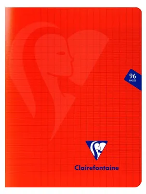 Produktbild von Clairefontaine 333741C - Schulheft / Heft Mimesys 17x22 cm, 48 Blatt 90g, französische Lineatur, Einband aus PP, Rot, 1 Stück