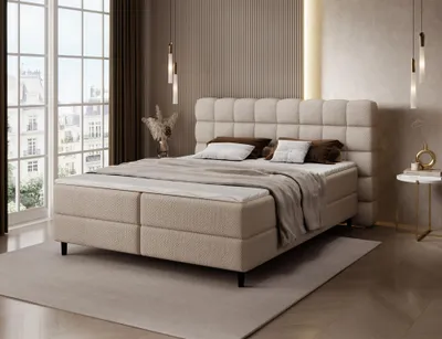 Produktbild von Boxspringbett 140x200 MIRELLO - hellbeige