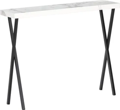 Produktbild von Konsolentisch Apollo, 100x25x80cm weißes Mamordekor, Ablage Flur, Wohnzimmer Sideboard, weiß, Mamordesign