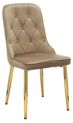 Obrázek produktu pro Čalouněná sametová židle VELVET GLAMOUR, béžová židle do obývacího pokoje a jídelny