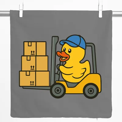 Produktbild von Huuraa Kissenbezug Quietscheente Lager Comic Gummiente 40x40cm Steel Grey Baumwolle Dekokissenbezug Geschenkidee