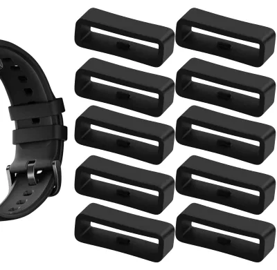 Silikon-Armbandhalter, 12 Stück, 22 mm, schwarz