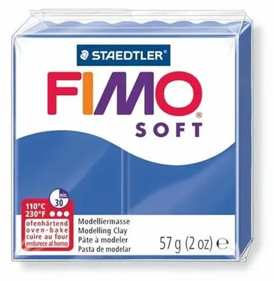 Modelovacia hmota, 57 g, polymérová, FIMO "Soft", lesklá modrá