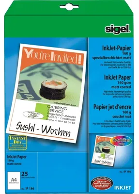 Produktbild von SIGEL IP186 Inkjet Papier Professional, matt, 160 g/m², A4, 25 Blatt